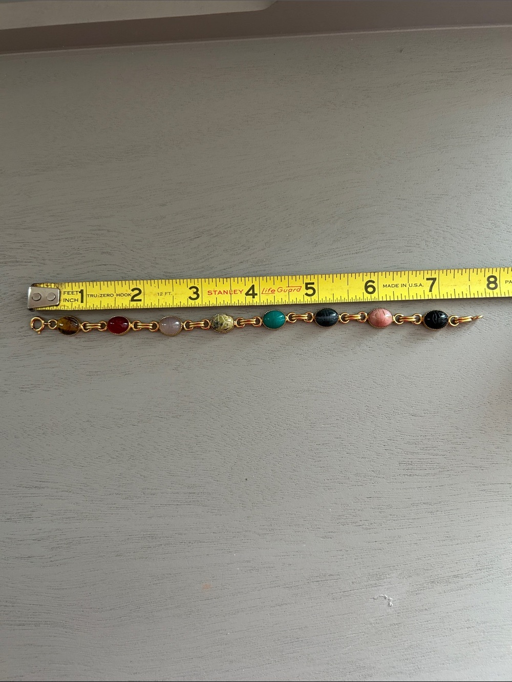 Vintage Scarab Bracelet With Semi Precious Stones - Picture 8 of 8